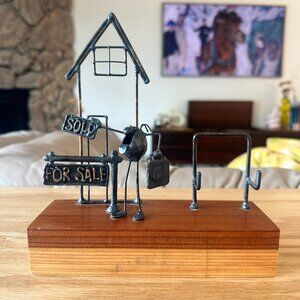 🏡 🐜 OriginalFlea Realtor / Real Estate Desk Sculpture and Business Card Holder